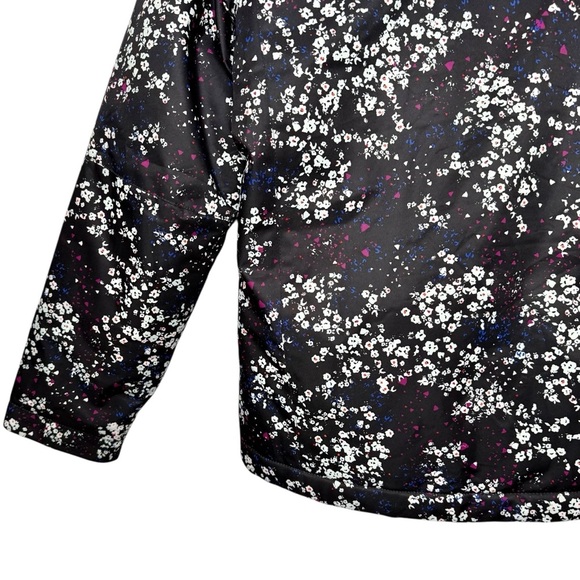 Roxy Black Floral Dry Flight Girl’s Snowboarding Faux Fur Hooded Jacket Sz XXL - Picture 12 of 13